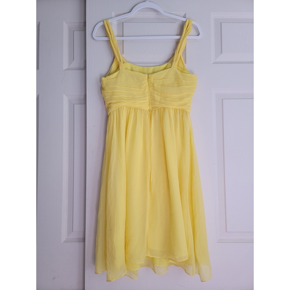 Banana Republic 100% Silk Yellow Lauren GG Mini Dress Fit & Flare Size 4 - Picture 4 of 14
